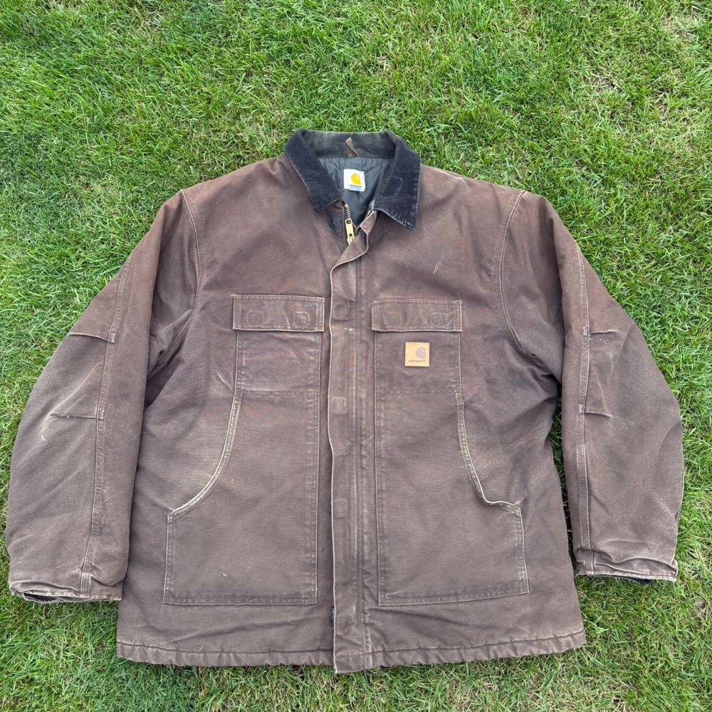 Carhartt C26 DKB Traditional Coat Mens 2XL Tall Dark Brown Sandstone Duck Jacket